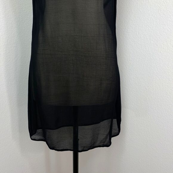Persaman New York Black Sheer Rayon Shift Dress Small Sleeveless Cocktail Party - Picture 6 of 11